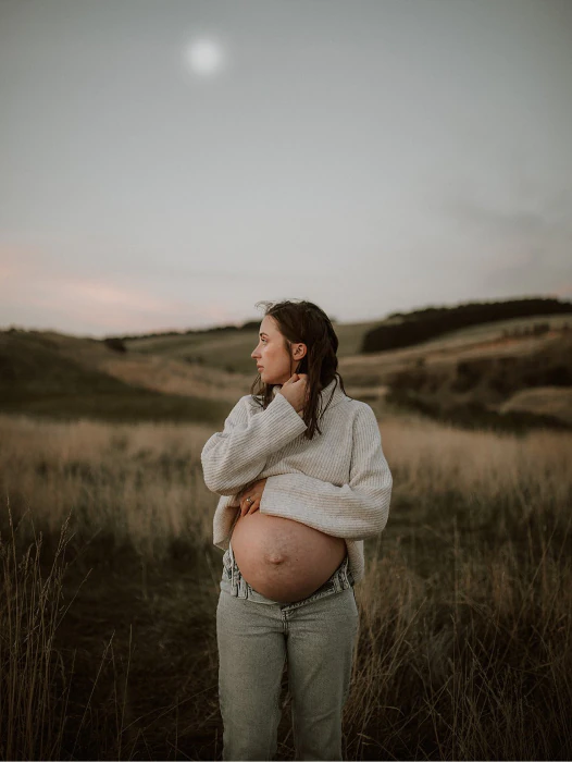 Maternity photo at sunset